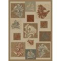 Concord Global Trading Concord Global 60725 5 ft. 3 in. x 7 ft. 3 in. Soho Leafs - Ivory 60725